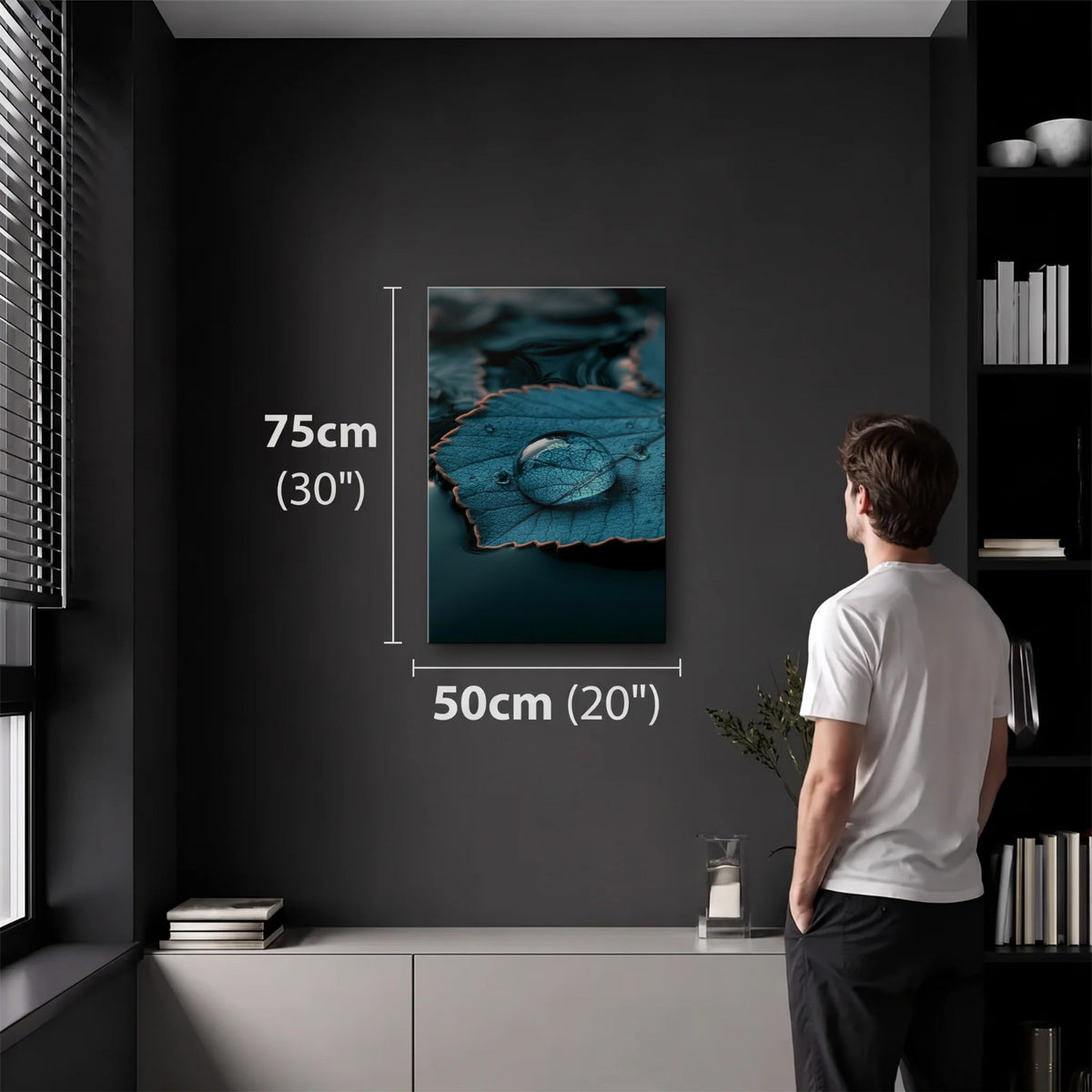 Nature Art 50x75 cm acrylic wall art in a dark modern room