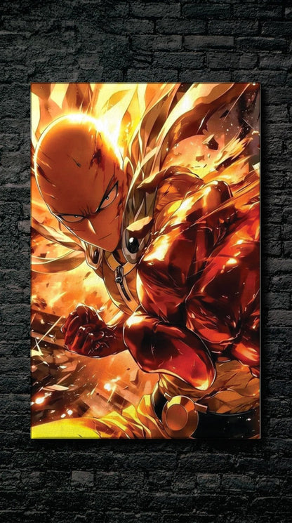 Anime Art acrylic wall art on a dark brick wall