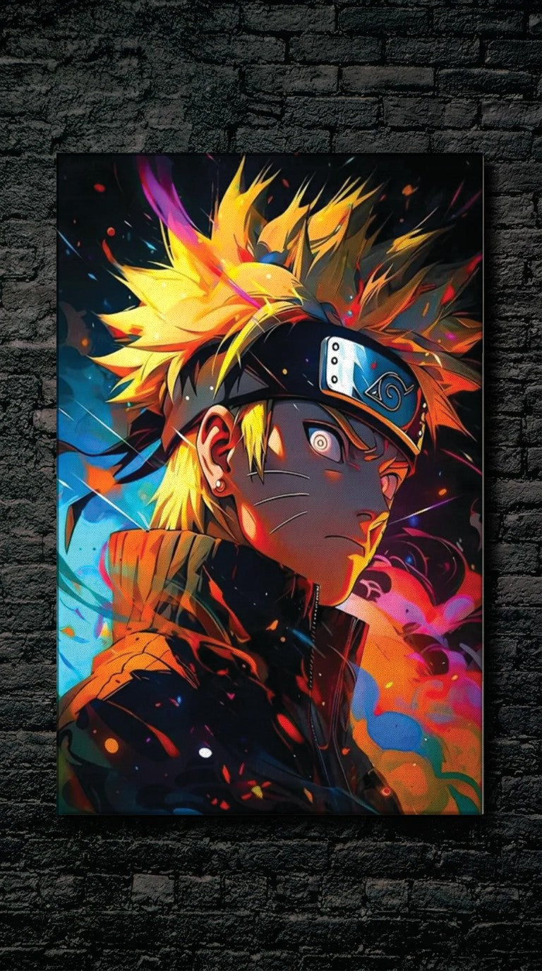 Anime Art acrylic wall art on a dark brick wall