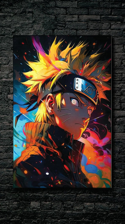 Anime Art acrylic wall art on a dark brick wall