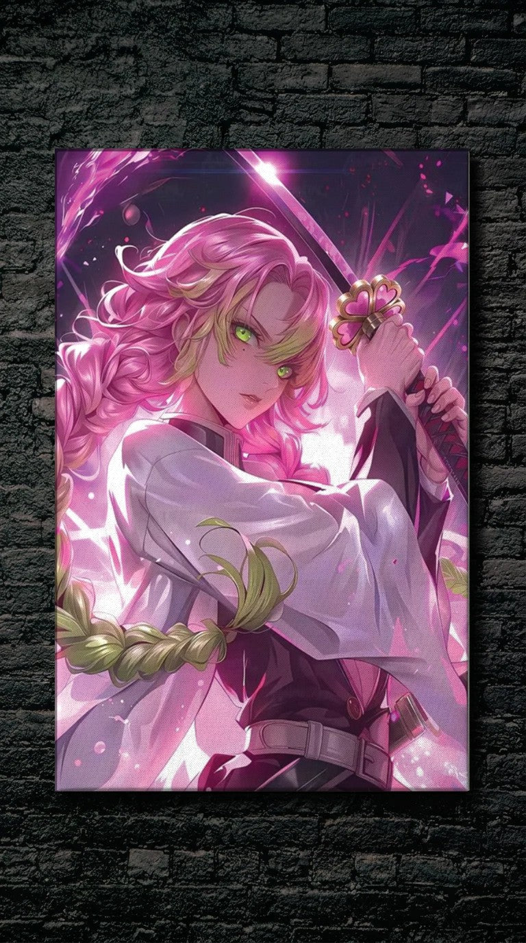 Anime Art acrylic wall art on a dark brick wall