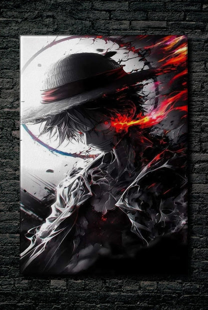 Anime Art acrylic wall art on a dark brick wall
