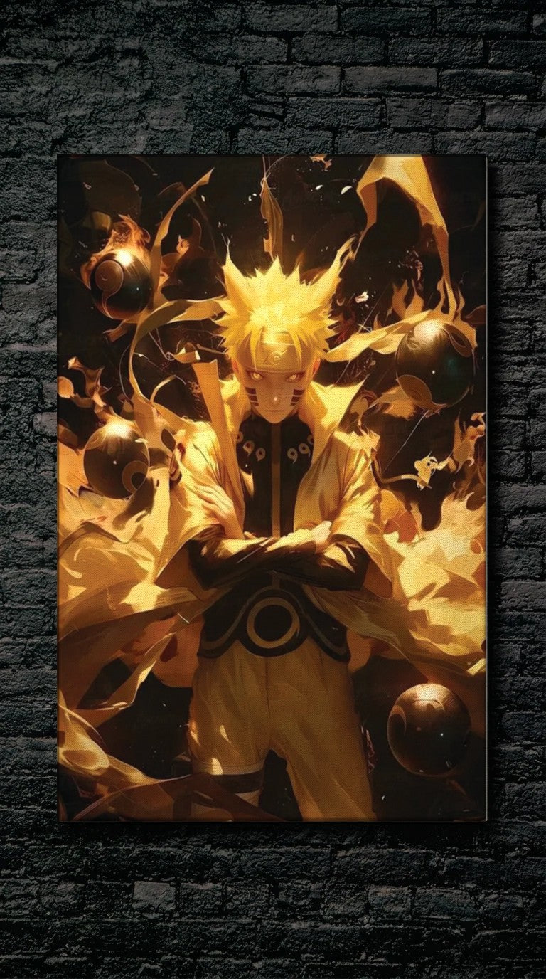 Anime Art acrylic wall art on a dark brick wall
