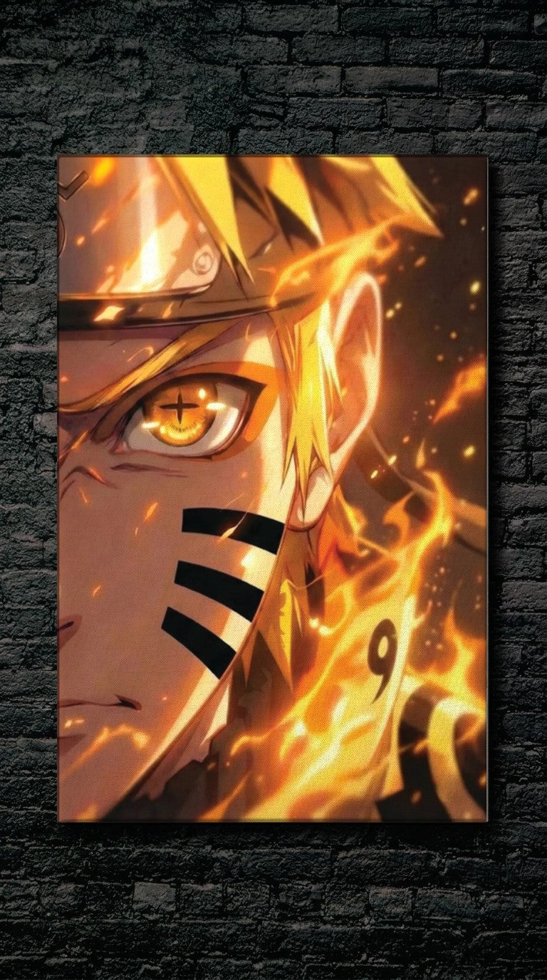 Anime Art acrylic wall art on a dark brick wall