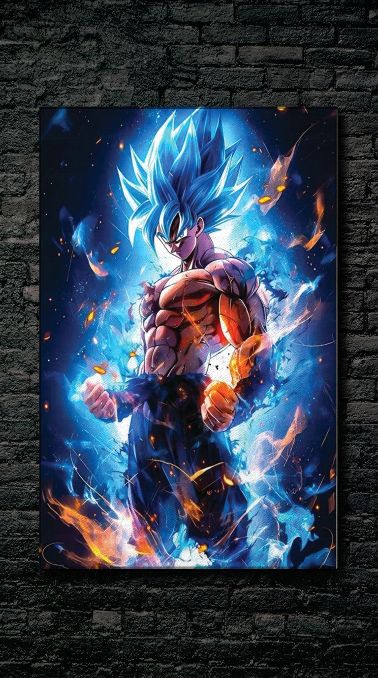 Anime Art acrylic wall art on a dark brick wall