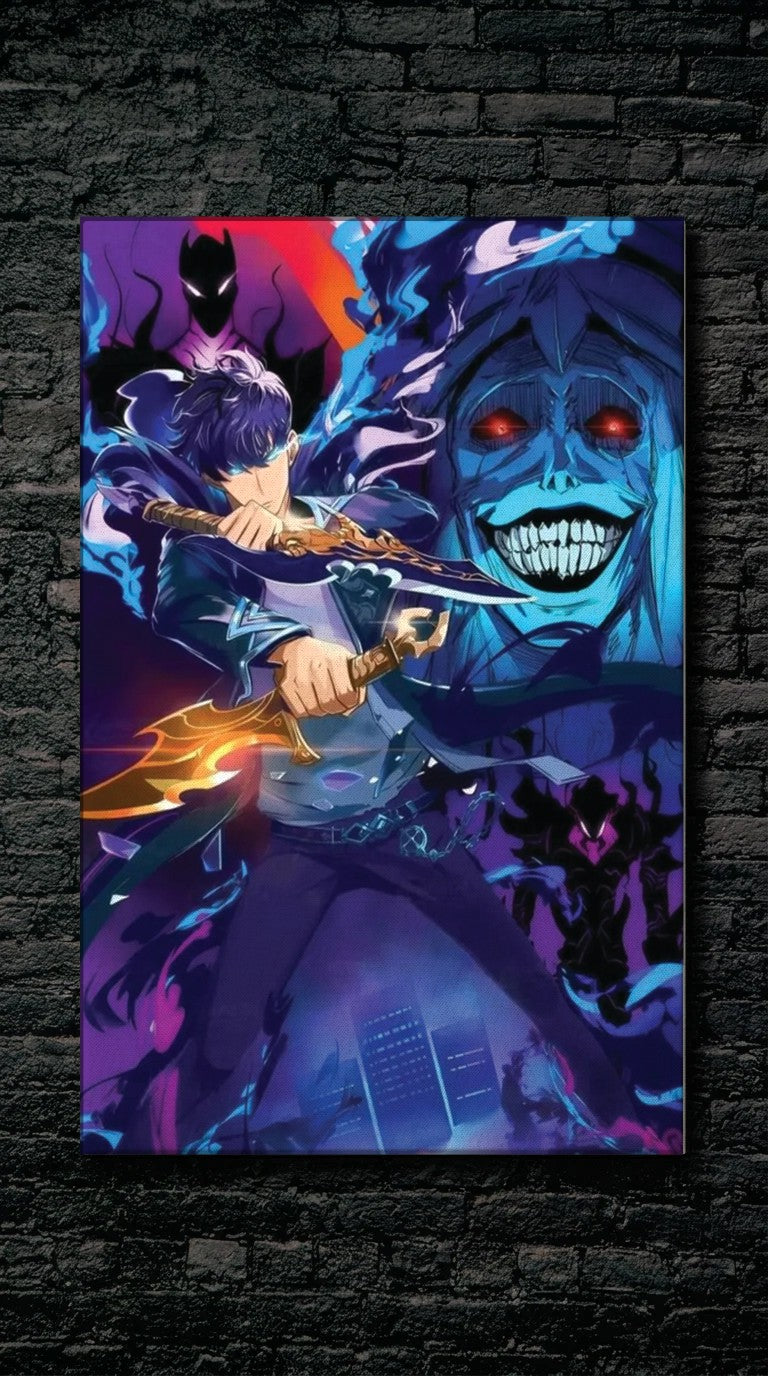 Anime Art acrylic wall art on a dark brick wall