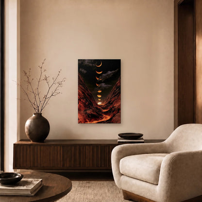 Nature Art glossy acrylic art above a wooden console