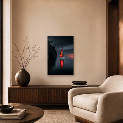 Nature Art glossy acrylic art above a wooden console