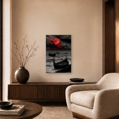 Nature Art glossy acrylic art above a wooden console