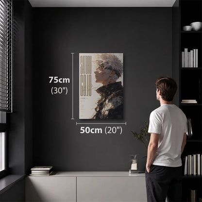 Anime Art 50x75 cm acrylic wall art in a dark modern room