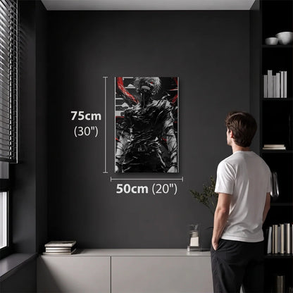 Anime Art 50x75 cm acrylic wall art in a dark modern room