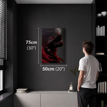 Anime Art 50x75 cm acrylic wall art in a dark modern room