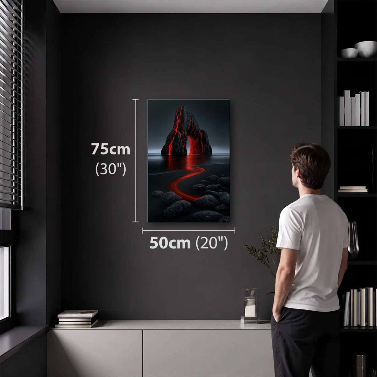 Nature Art 50x75 cm acrylic wall art in a dark modern room