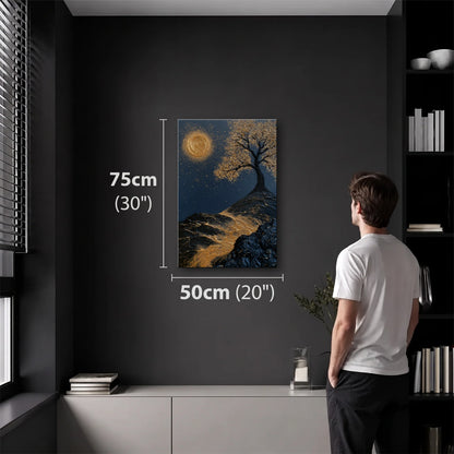Nature Art 50x75 cm acrylic wall art in a dark modern room