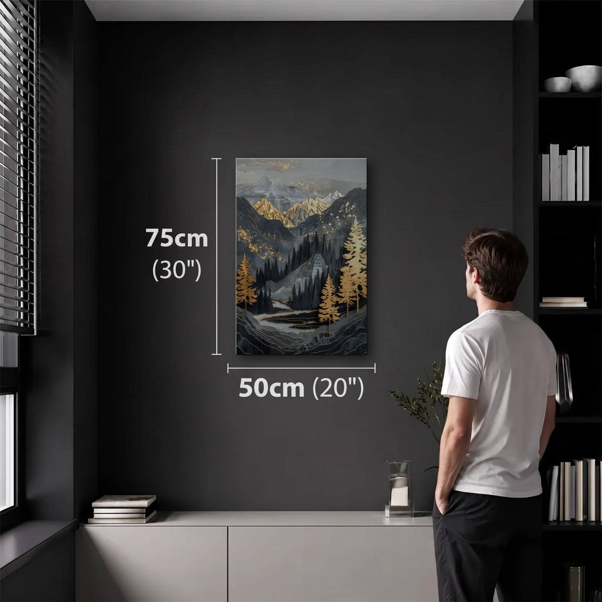 Nature Art 50x75 cm acrylic wall art in a dark modern room
