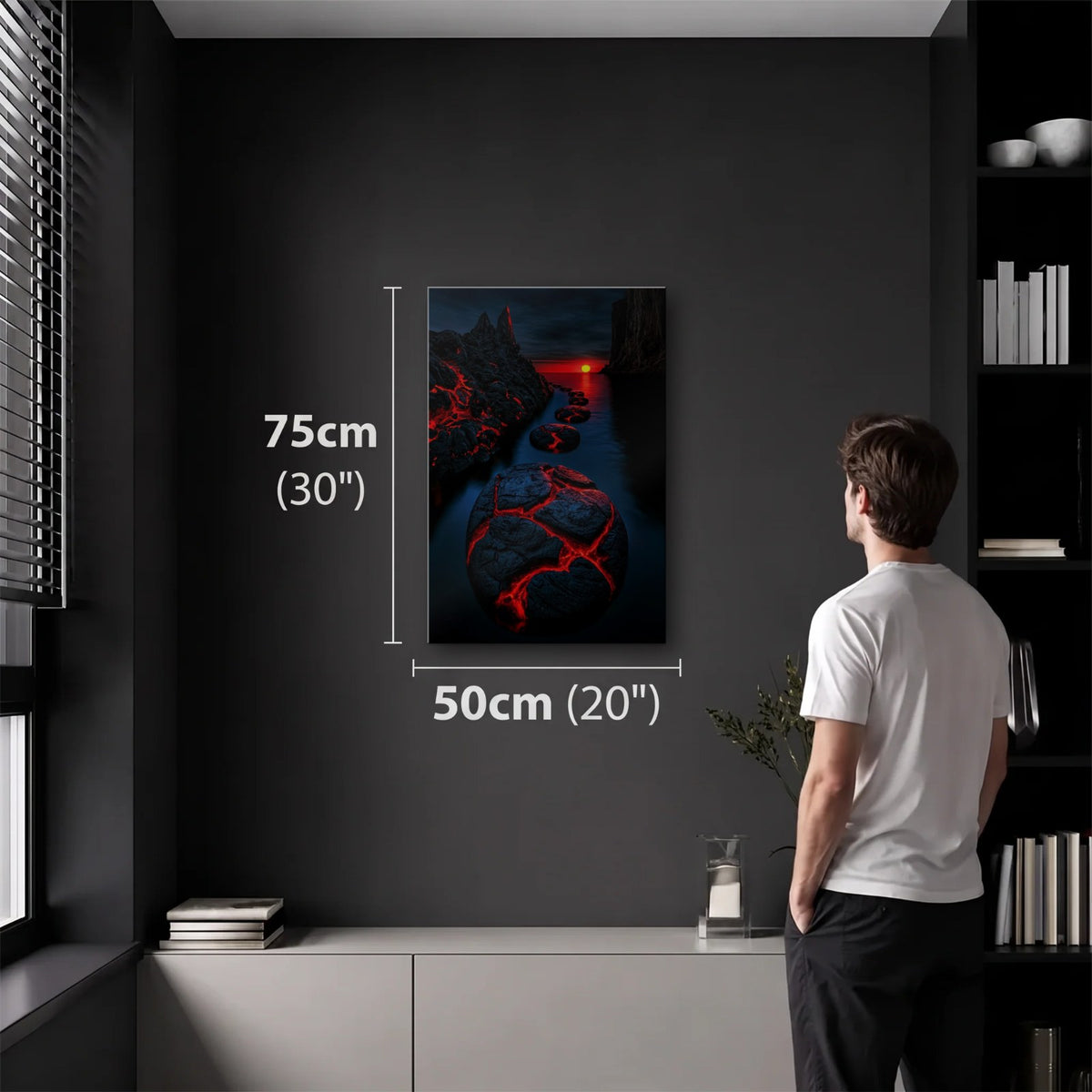 Nature Art 50x75 cm acrylic wall art in a dark modern room