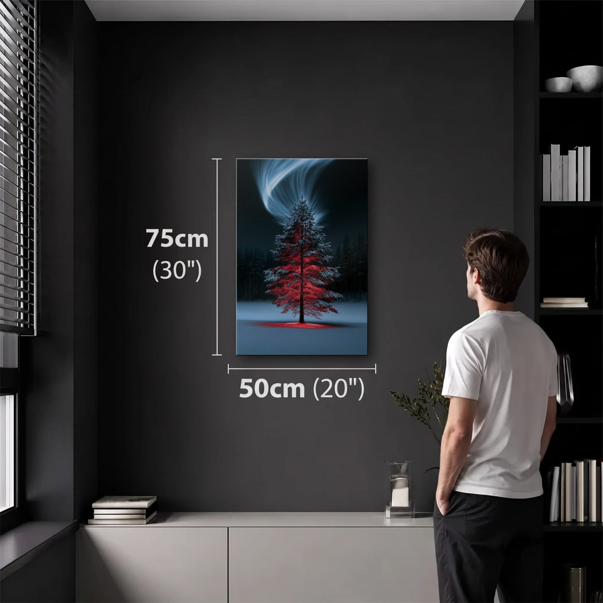 Nature Art 50x75 cm acrylic wall art in a dark modern room