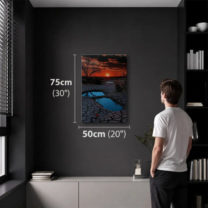 Nature Art 50x75 cm acrylic wall art in a dark modern room