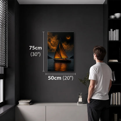 Nature Art 50x75 cm acrylic wall art in a dark modern room