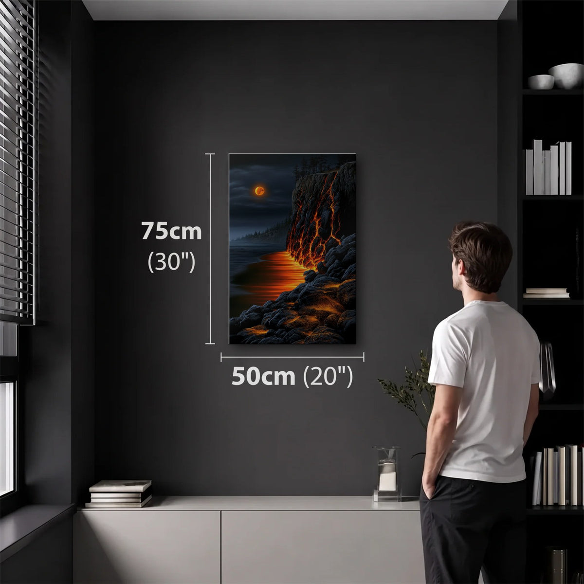 Nature Art 50x75 cm acrylic wall art in a dark modern room