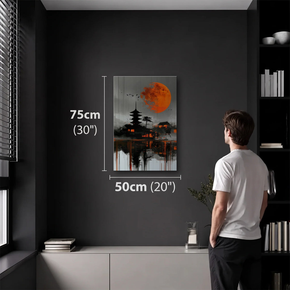 Nature Art 50x75 cm acrylic wall art in a dark modern room