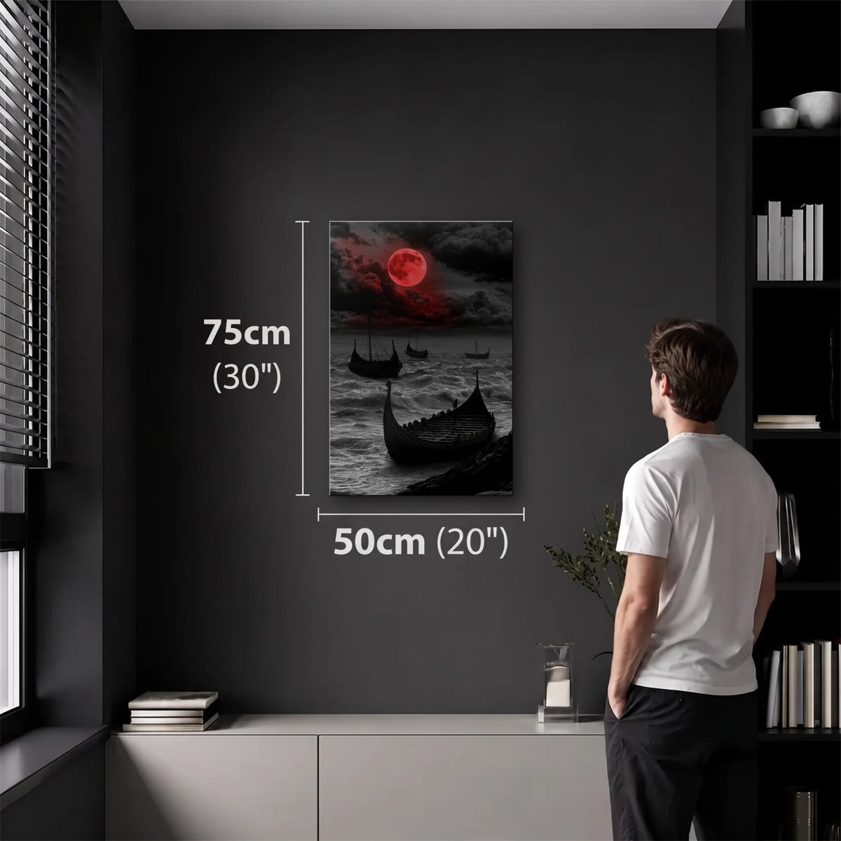 Nature Art 50x75 cm acrylic wall art in a dark modern room