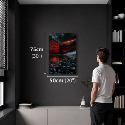 Nature Art 50x75 cm acrylic wall art in a dark modern room