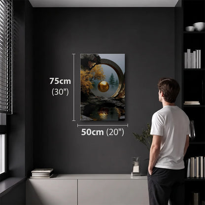 Nature Art 50x75 cm acrylic wall art in a dark modern room