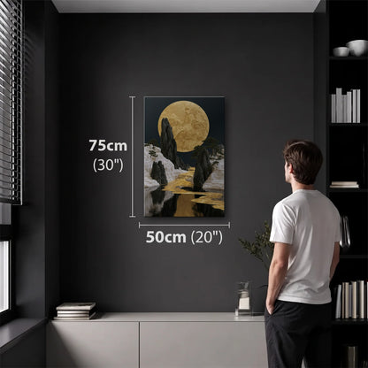 Nature Art 50x75 cm acrylic wall art in a dark modern room