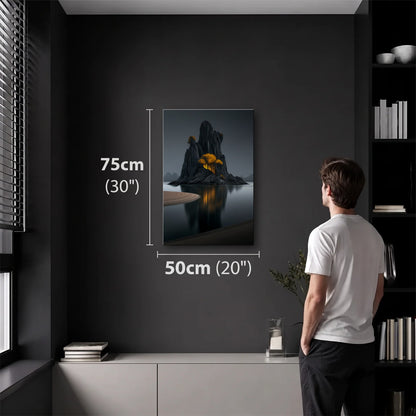 Nature Art 50x75 cm acrylic wall art in a dark modern room