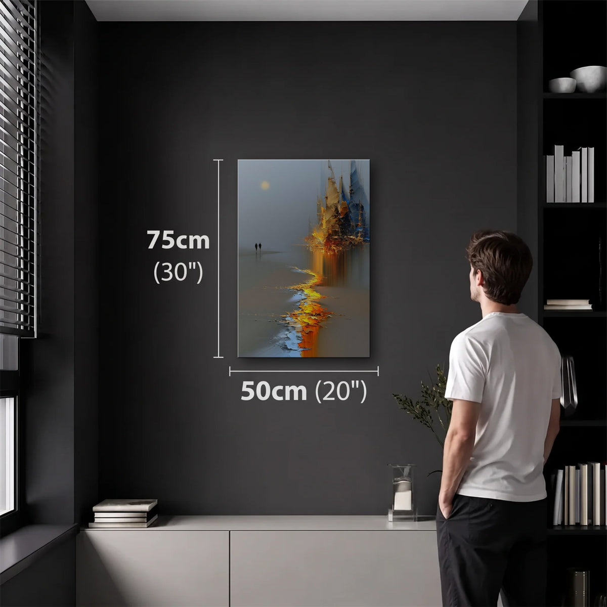 Nature Art 50x75 cm acrylic wall art in a dark modern room