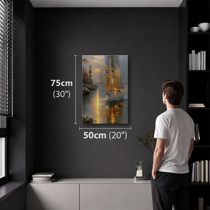 Nature Art 50x75 cm acrylic wall art in a dark modern room