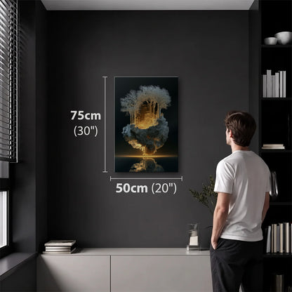 Nature Art 50x75 cm acrylic wall art in a dark modern room