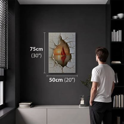 Nature Art 50x75 cm acrylic wall art in a dark modern room