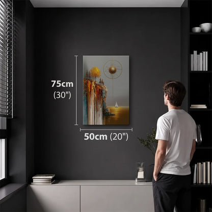 Nature Art 50x75 cm acrylic wall art in a dark modern room