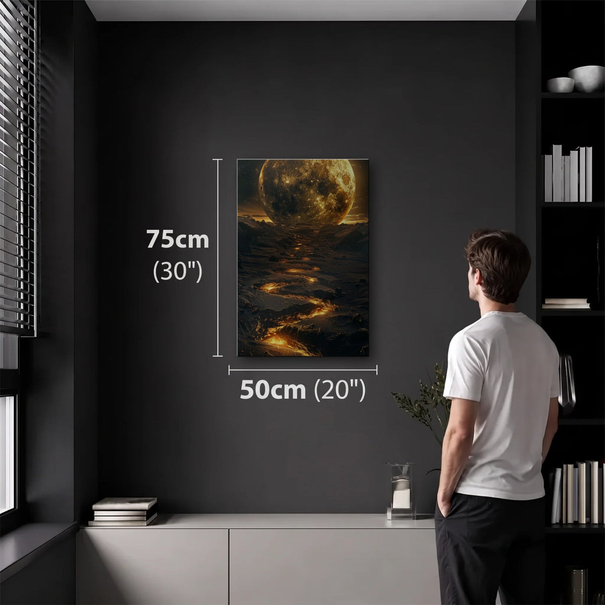 Nature Art 50x75 cm acrylic wall art in a dark modern room