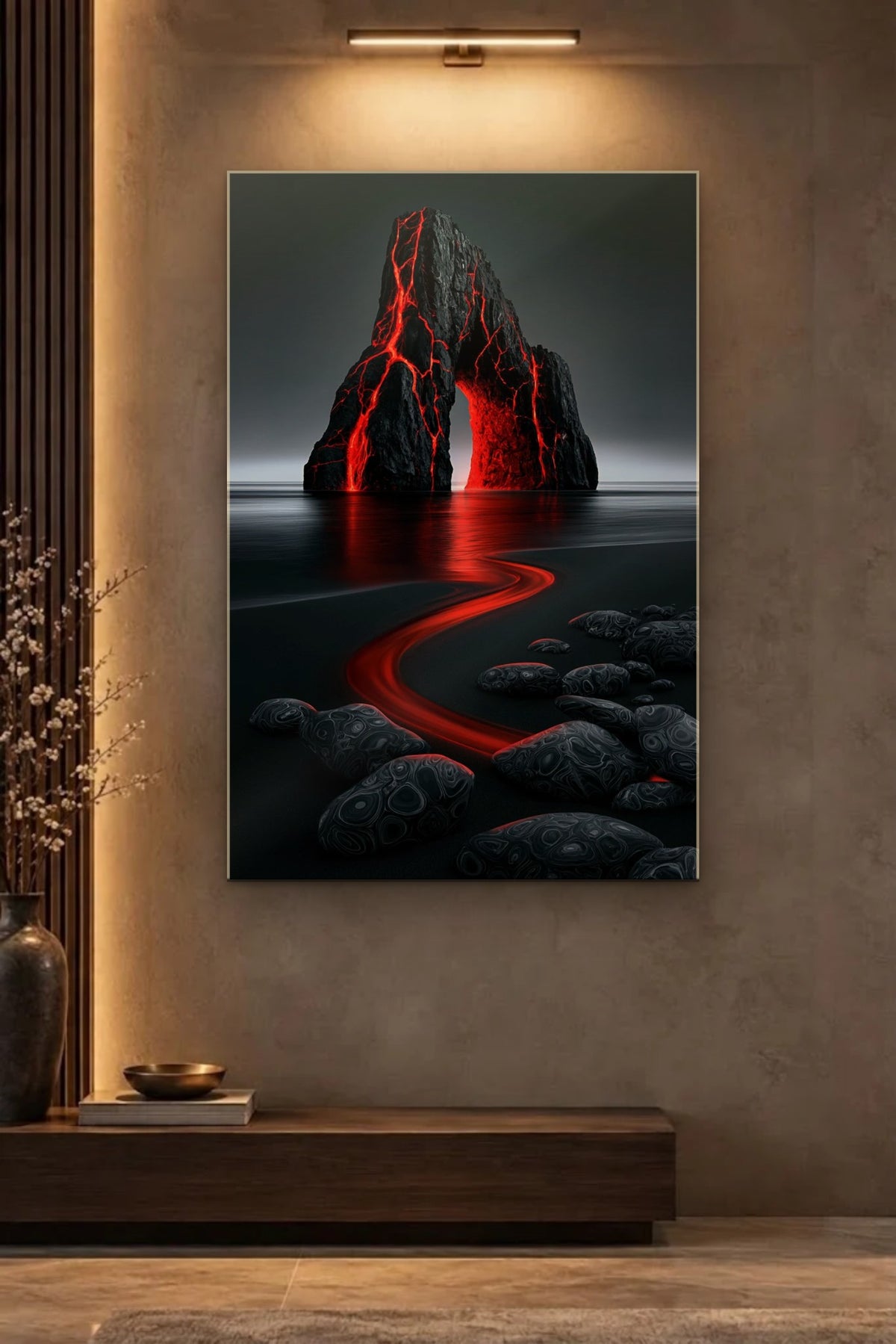 Nature Art glossy acrylic wall art on a wall