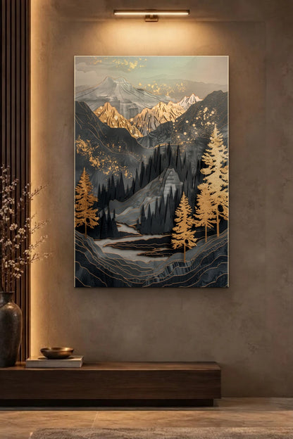 Nature Art glossy acrylic wall art on a wall