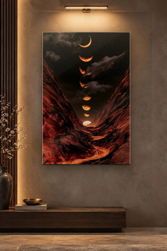 Nature Art glossy acrylic wall art on a wall