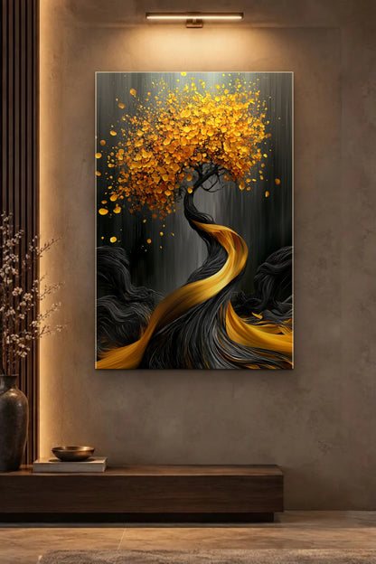 Nature Art glossy acrylic wall art on a wall