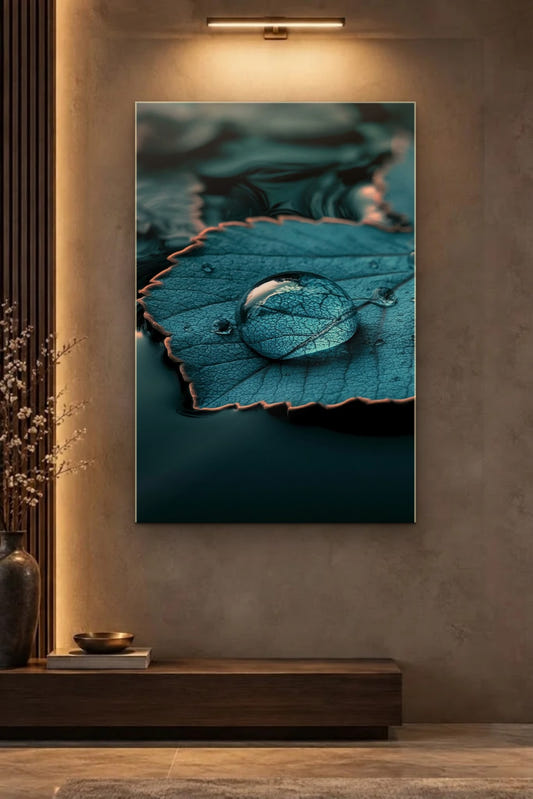 Nature Art glossy acrylic wall art on a wall