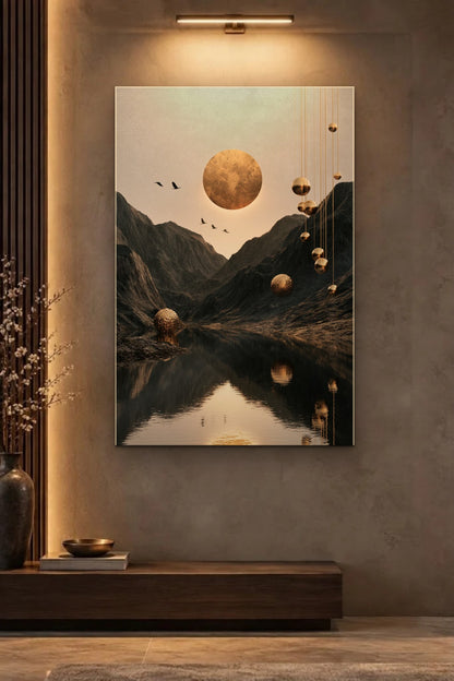 Nature Art glossy acrylic wall art on a wall