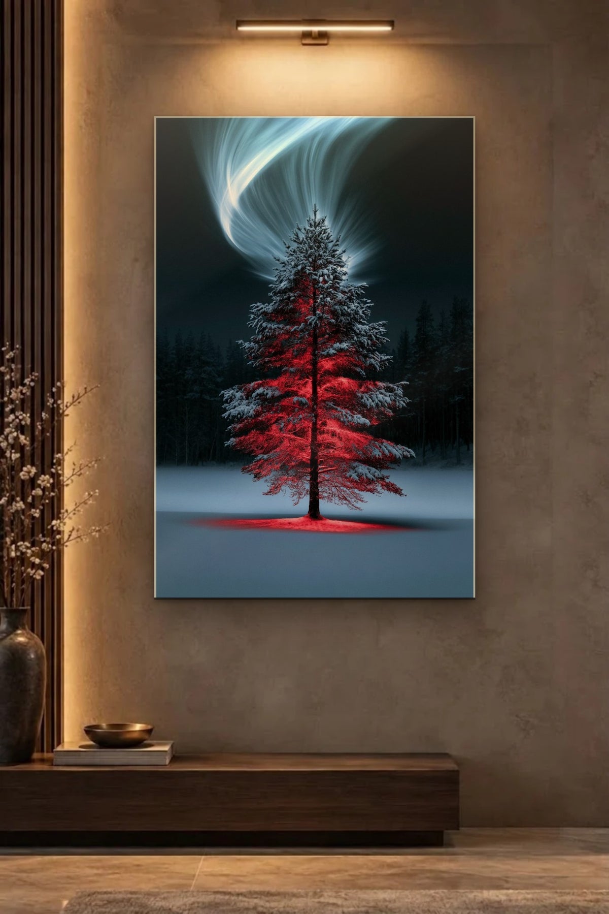 Nature Art glossy acrylic wall art on a wall