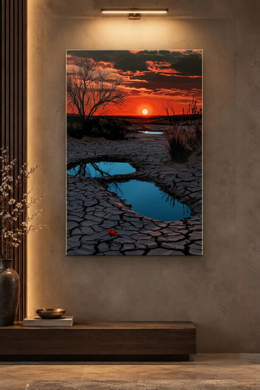 Nature Art glossy acrylic wall art on a wall