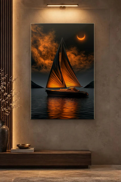 Nature Art glossy acrylic wall art on a wall