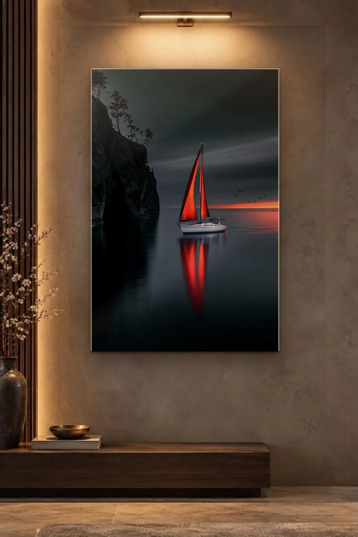 Nature Art glossy acrylic wall art on a wall