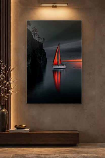 Nature Art glossy acrylic wall art on a wall