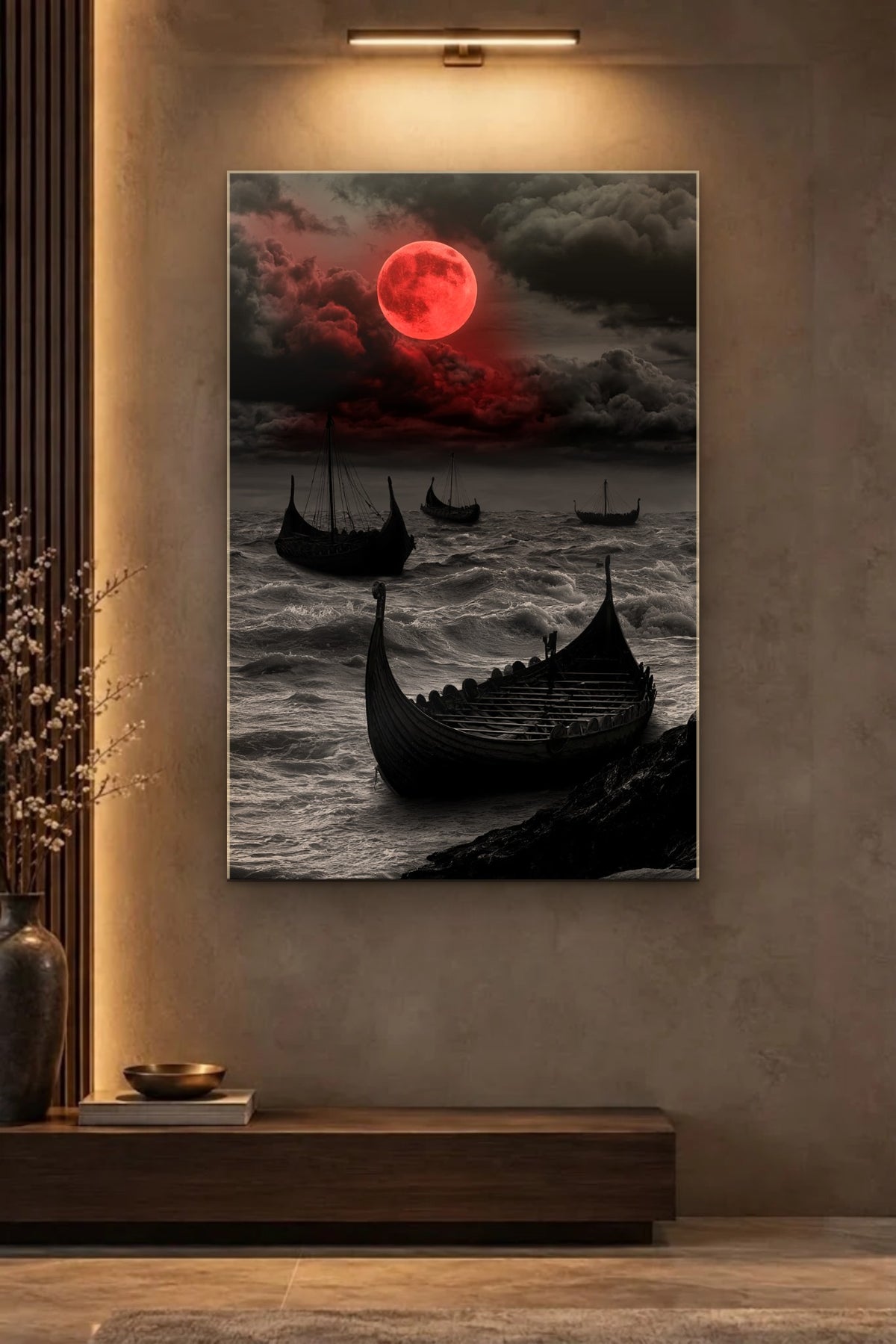 Nature Art glossy acrylic wall art on a wall