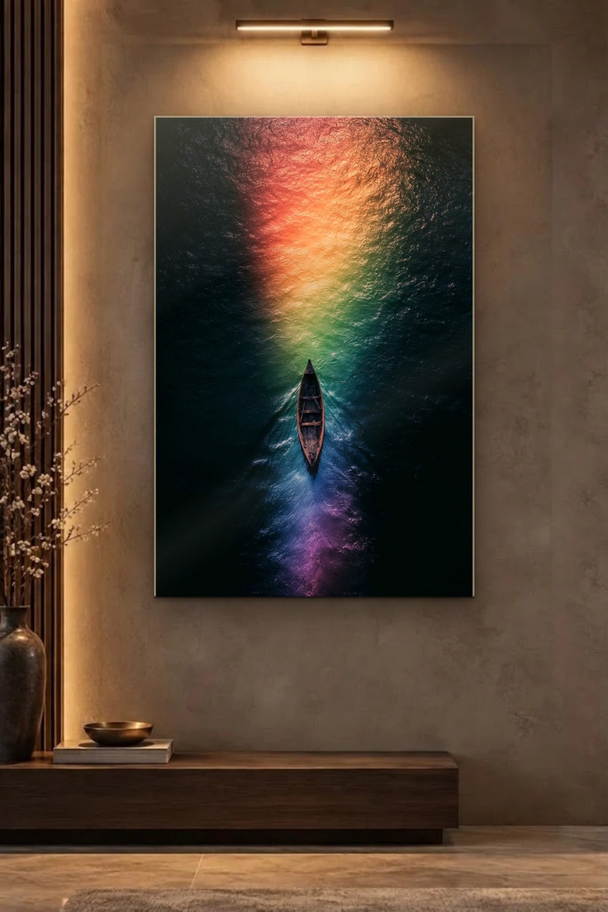 Nature Art glossy acrylic wall art on a wall