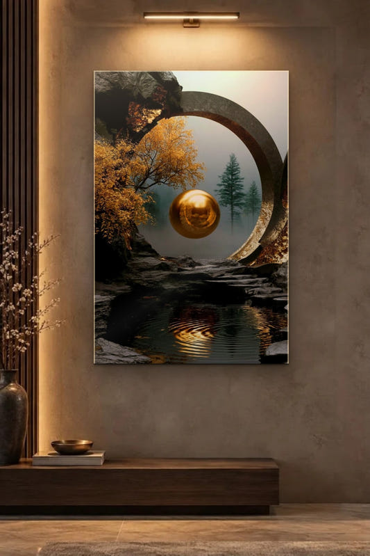 Nature Art glossy acrylic wall art on a wall